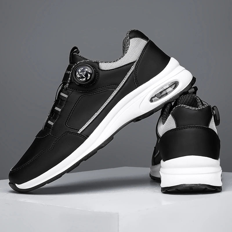 Chaussures de Sport Homme 2025 – Cuir Imperméable, Design Élastique avec Fermeture Tournante, Semelle à Coussin d’Air, Absorption des Chocs, Look Urbain Classique🚚 Livraison rapide en 8 à 12 jours ouvrés depuis la FelizShop