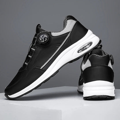 Chaussures de Sport Homme 2025 – Cuir Imperméable, Design Élastique avec Fermeture Tournante, Semelle à Coussin d’Air, Absorption des Chocs, Look Urbain Classique🚚 Livraison rapide en 8 à 12 jours ouvrés depuis la FelizShop
