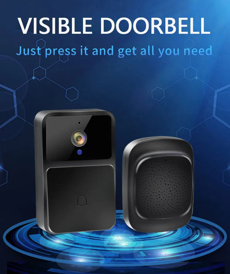 Caméra de Sonnette Vidéo WiFi – Vision Nocturne HD, Sans Fil, Batterie Intégrée, Interphone Bidirectionnel avec Modulation de Voix, Sécurité Intelligente pour la Maison 🚚 Livraison rapide en 8 à 12 jours ouvrés FelizShop