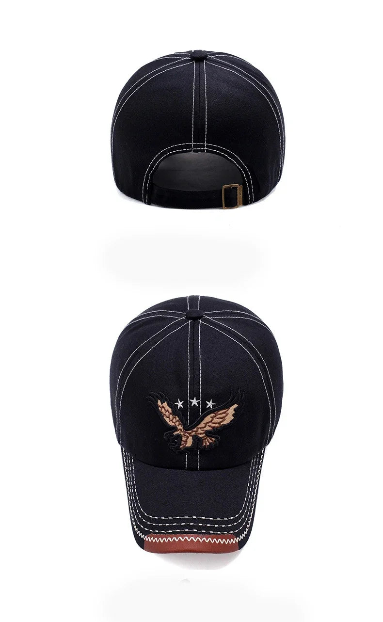 Casquette baseball homme & femme quatre saisons — Broderie aigle — Style coréen tendance — Casquette couple décontractée anti-UV🚚 Livraison rapide FelizShop