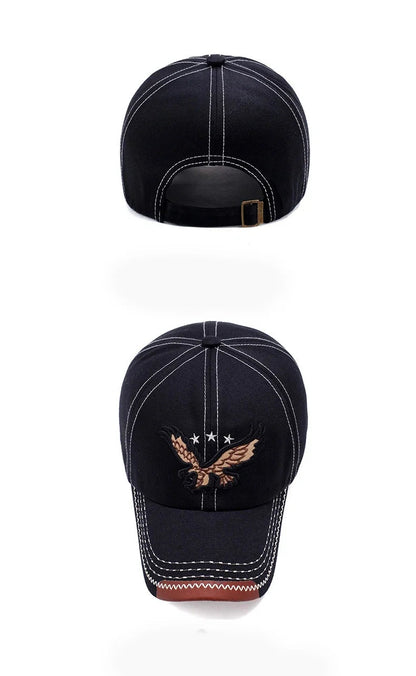 Casquette baseball homme & femme quatre saisons — Broderie aigle — Style coréen tendance — Casquette couple décontractée anti-UV🚚 Livraison rapide FelizShop