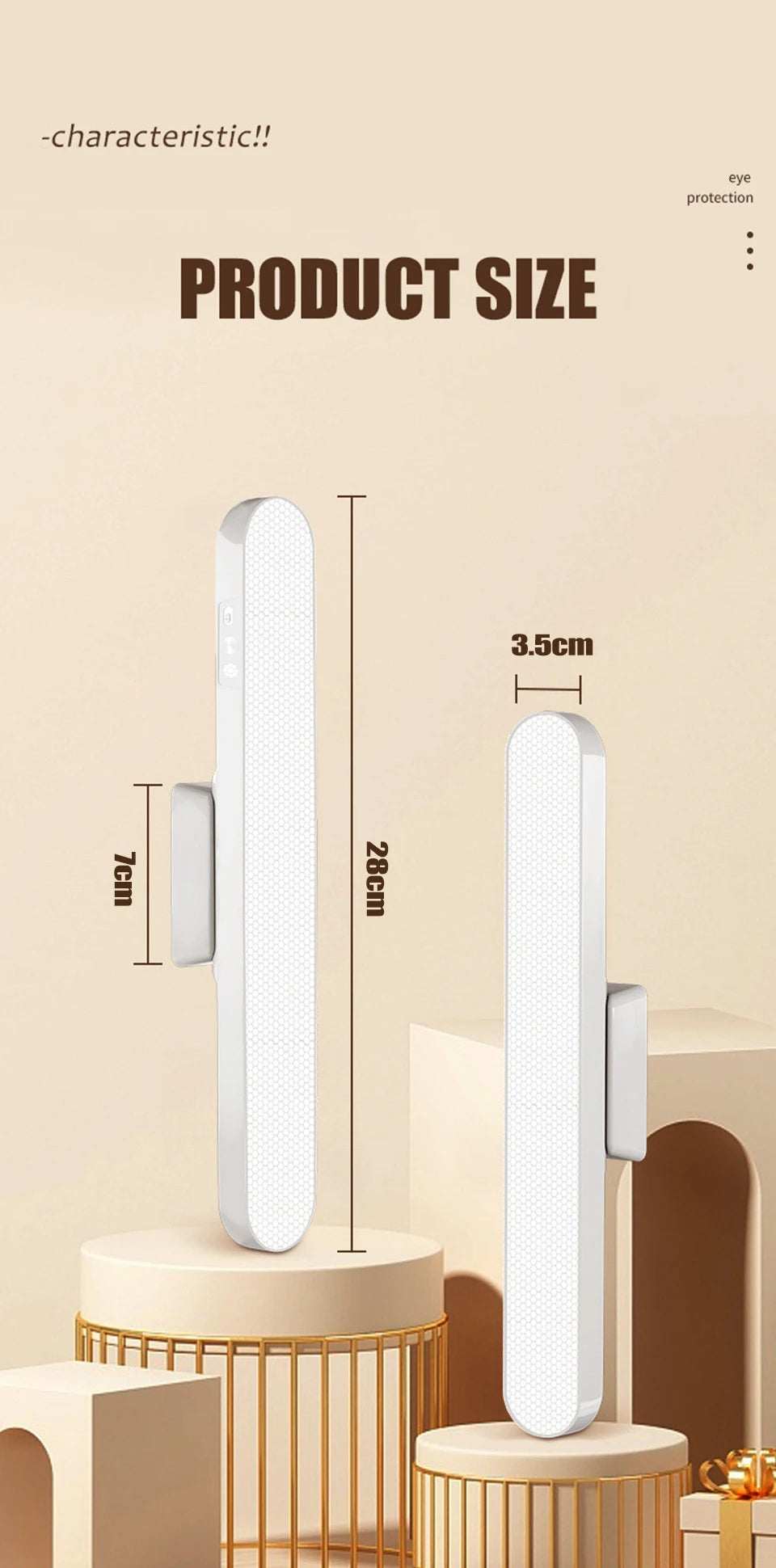 LED Table Lamp Magnetic Hanging USB Rechargeable Desk Lamp 3 Color Reading Light Dimmable Cabinet Closet Wardrobe Night Light 🚚 Livraison rapide en 8 à 12 jours ouvrés depuis la France FelizShop