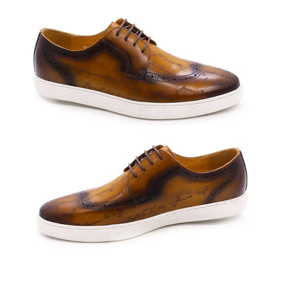 Chaussures en cuir casual haut de gamme pour homme — Style britannique classique, faites main — Chaussures plates confortables pour rendez-vous, soirées et fêtes🚚 Livraison rapide en 8 à 12 jours ouvrés depuis la F FelizShop
