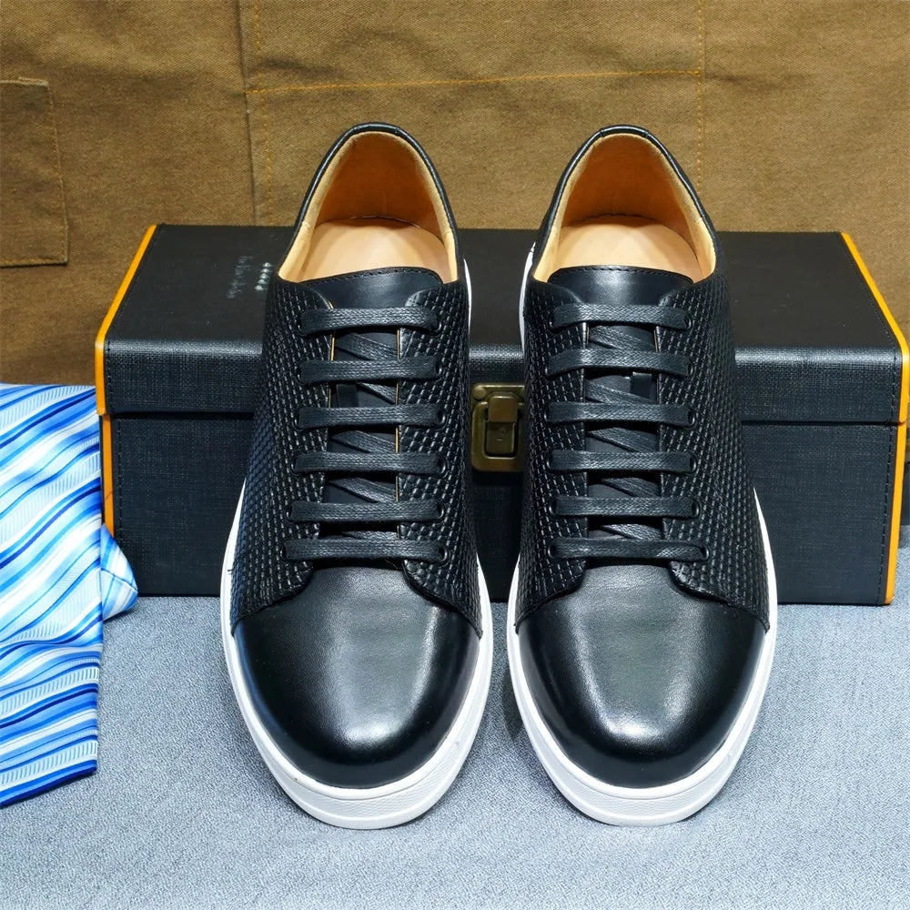 Chaussures casual classiques pour homme, taille 38 à 50 — Sneakers en cuir véritable à lacets — Derby plats, chaussures de conduite, shopping ou travail🚚 Livraison rapide en 8 à 12 jours ouvrés depuis la France FelizShop