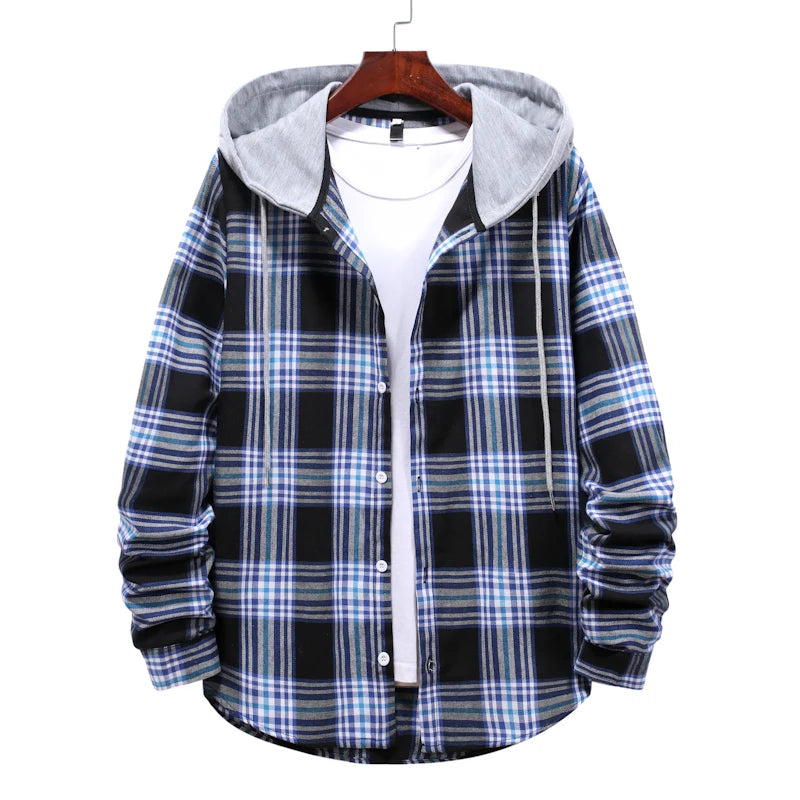 Chemise à Carreaux à Capuche pour Homme – Style Décontracté & Urbain – Manches Longues🚚 Livraison rapide en 8 à 12 jours ouvrés depuis la France FelizShop