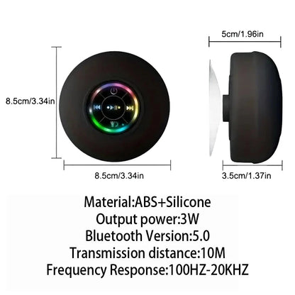 Enceinte Bluetooth Portable Sans Fil avec LED – Haut-parleur Étanche IPX4, Ventouse Puissante, Mini Son Stéréo, Idéal pour la Salle de Bain et l’Extérieur 🚚 Livraison rapide en 8 à 12 jours ouvrés depuis la Fran FelizShop