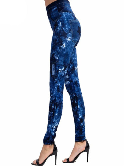 YRRETY – Leggings de sport femme effet jean, sans couture, extensibles et imprimés. Taille haute, parfaits pour l’été, le running, la salle de sport ou un look décontracté push-up.🚚Livraison gratuite rapide et sé FelizShop