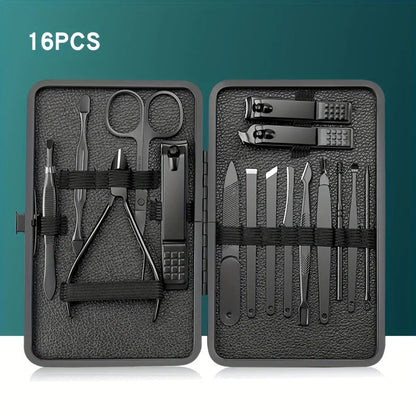Set de manucure professionnel 7/10/12/18/20/24 pièces – Kit en acier inoxydable pour ongles des mains et des pieds – Avec étui en cuir portable 🚚 Livraison rapide en 8 à 12 jours ouvrés depuis la France FelizShop