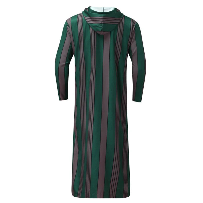 Robe Musulmane Homme 2024 – Patchwork Rayé, Capuche & Style Streetwear🚚Livraison rapide gratuite et sécurisée FelizShop