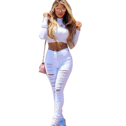Jean Femme  – Taille Haute  Déchiré Skinny FelizShop