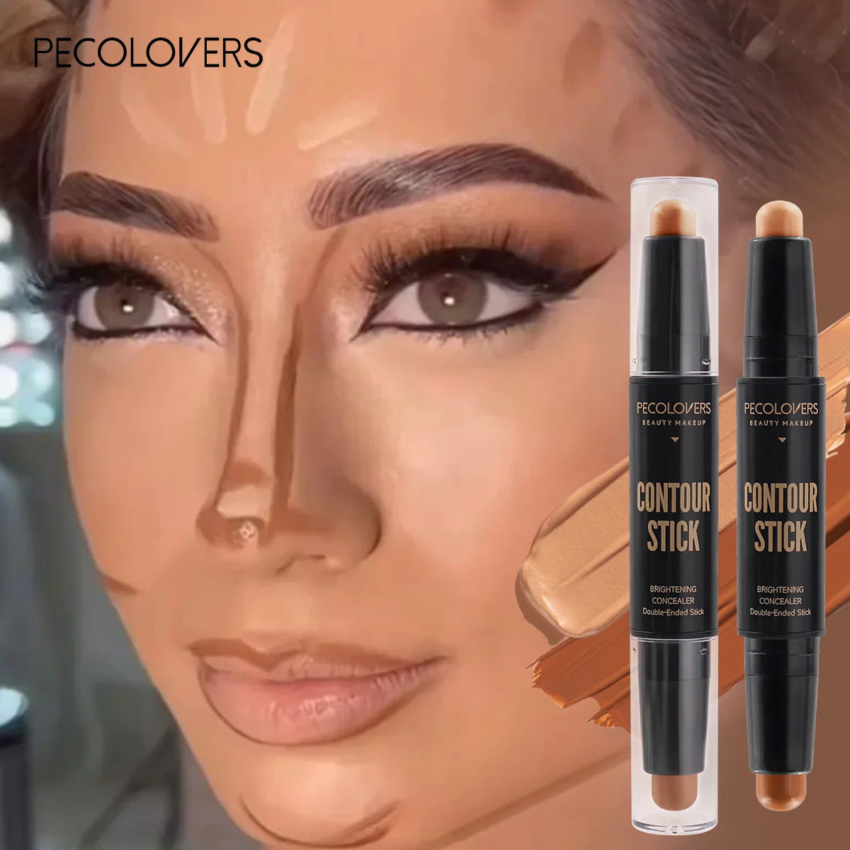 Stylo enlumineur double embout – Maquillage visage liquide waterproof – Contouring, fond de teint, correcteur – Crayon cosmétique 🚚 Livraison rapide en 8 à 12 jours ouvrés depuis la France FelizShop