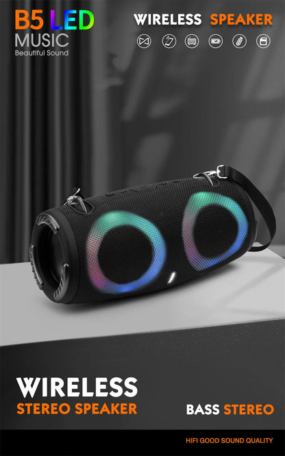 Enceinte Bluetooth Portable Étanche 100W – Son Puissant avec Lumières RGB Colorées, Subwoofer Sans Fil, Stéréo 360° Surround, TWS & Radio FM  🚚 Livraison rapide en 8 à 12 jours ouvrés depuis la France ou nos entr FelizShop