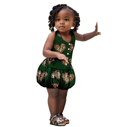 Ensemble Africain Bébé Fille – Top & Short FelizShop
