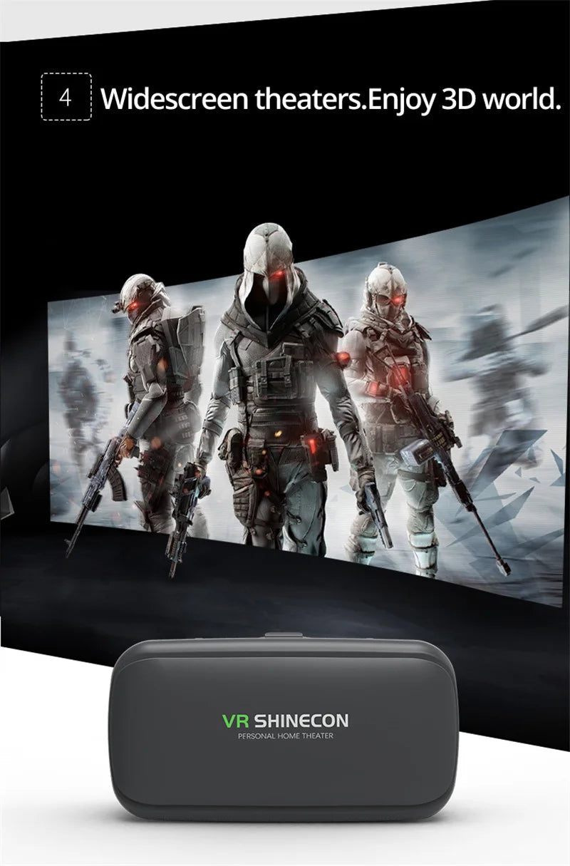 Casque VR Shinecon 10.0 – Lunettes de réalité virtuelle 3D pour smartphone. Vision binoculaire immersive, compatible jeux vidéo, films et applications VR.🚚Livraison gratuite rapide et sécurisé FR FelizShop
