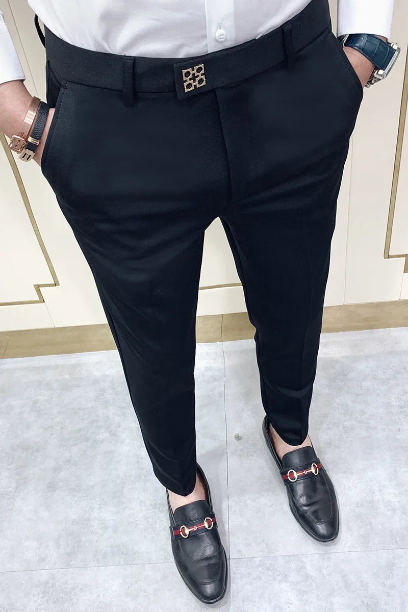 Pantalon Homme Slim Style Coréen – Mode Streetwear, Cheville Découverte🚚 Livraison rapide en 8 à 12 jours ouvrés depuis la France FelizShop