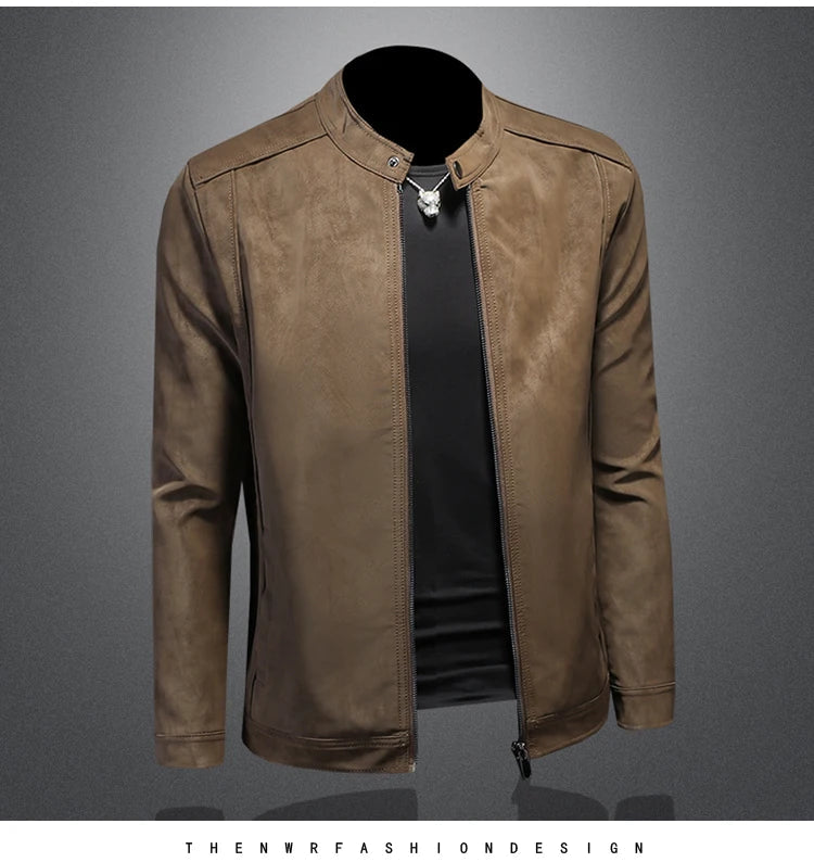 2025 new high-quality slim men's leather jacket,🚚Livraison rapide gratuite et sécurisée FelizShop
