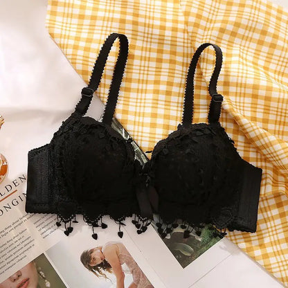 Soutien-gorge féminin sans armature – Lingerie sexy en dentelle pour femmes et filles – Noir/Blanc – Joli soutien-gorge confortable 🚚 Livraison rapide en 8 à 12 jours ouvrés depuis la France FelizShop