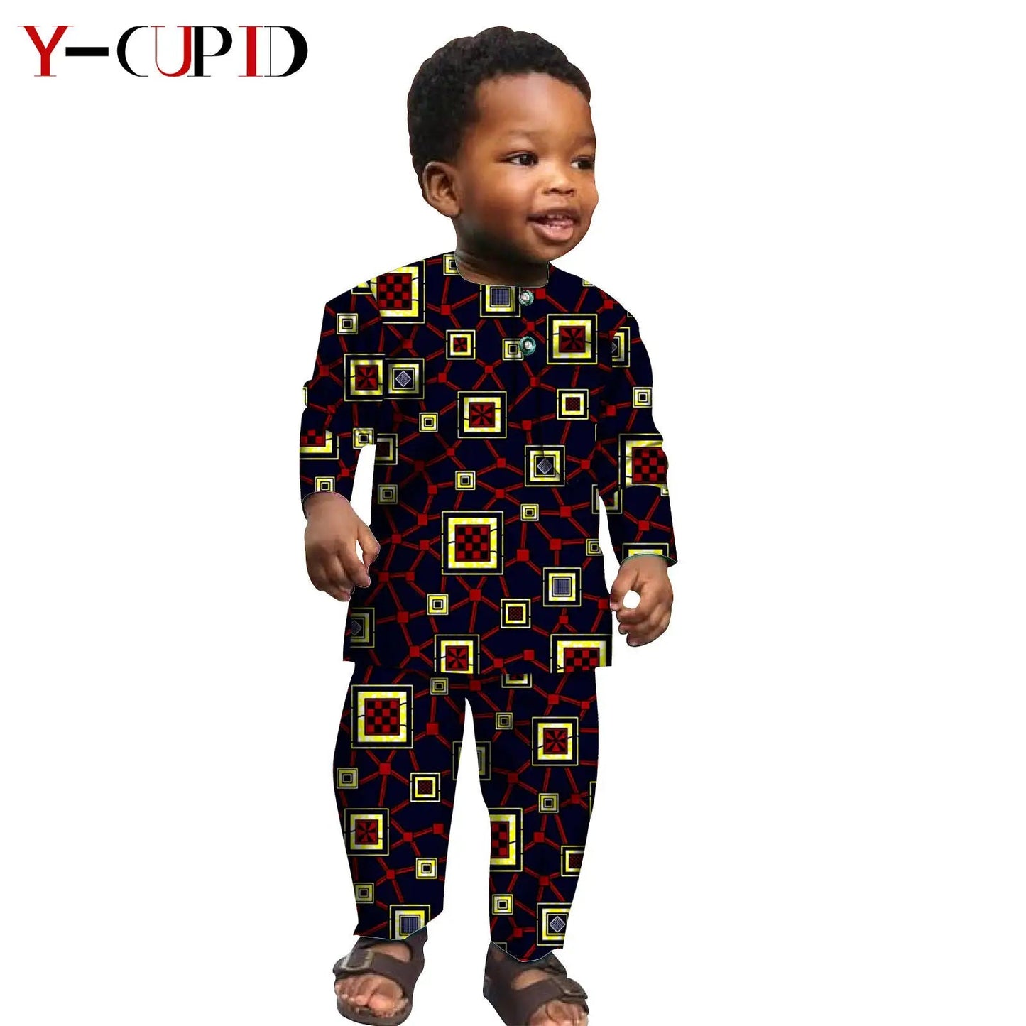 Ensemble Africain Garçon 2 Pièces – Chemise & Pantalon FelizShop
