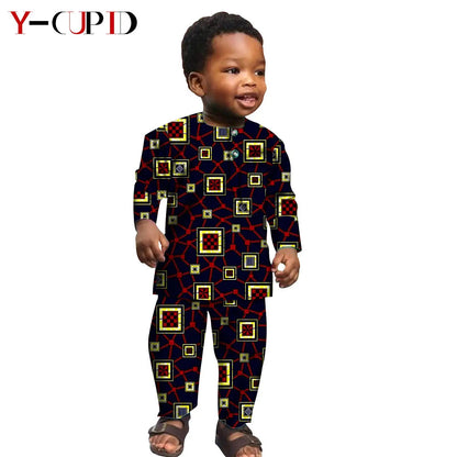Ensemble Africain Garçon 2 Pièces – Chemise & Pantalon FelizShop