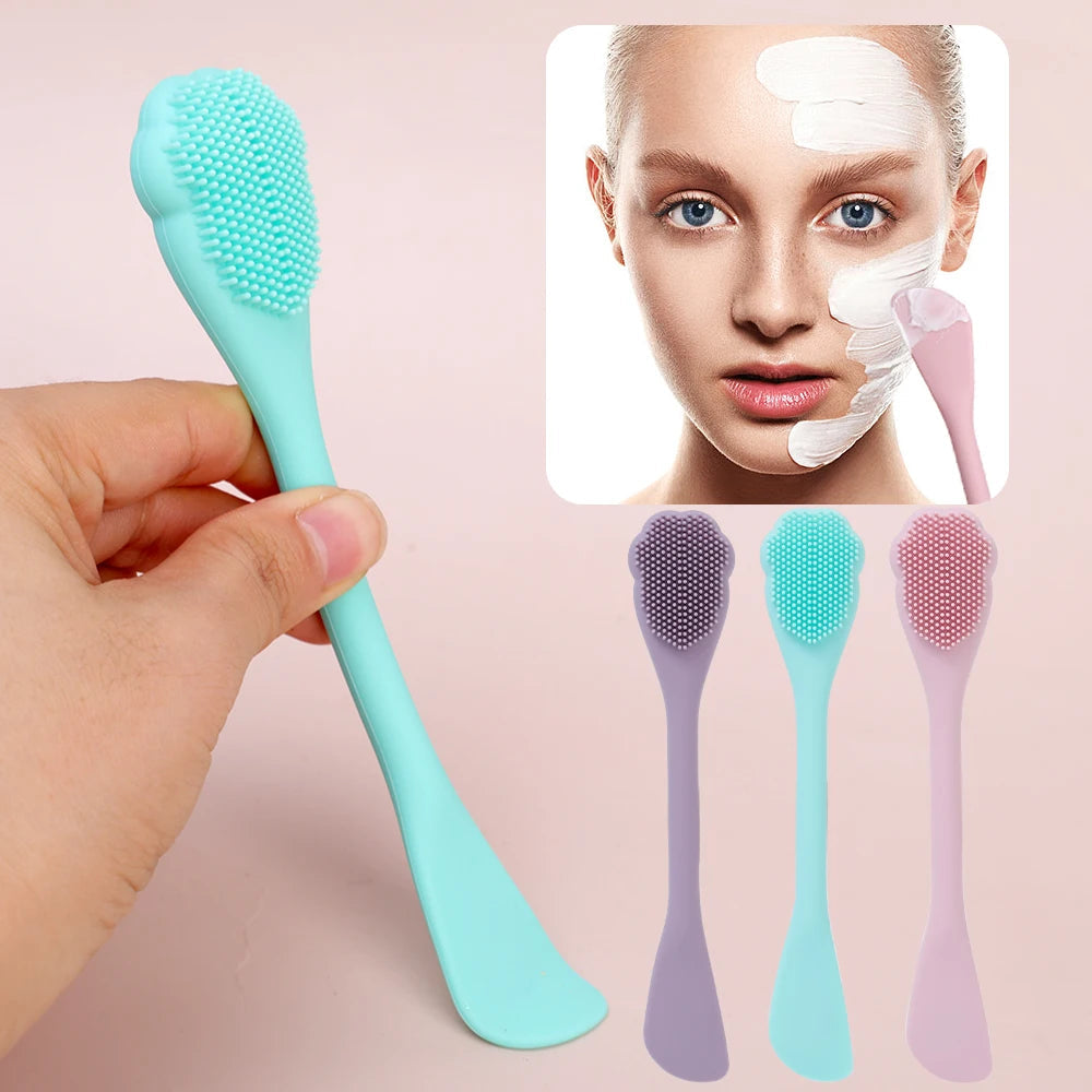 Soft Silicone Facial Cleansing Brush 2 in 1 Silicone Face Mask Brush & Face Scrubber For Exfoliating Massaging Remove Blackhead 🚚 Livraison rapide en 8 à 12 jours ouvrés depuis la France FelizShop