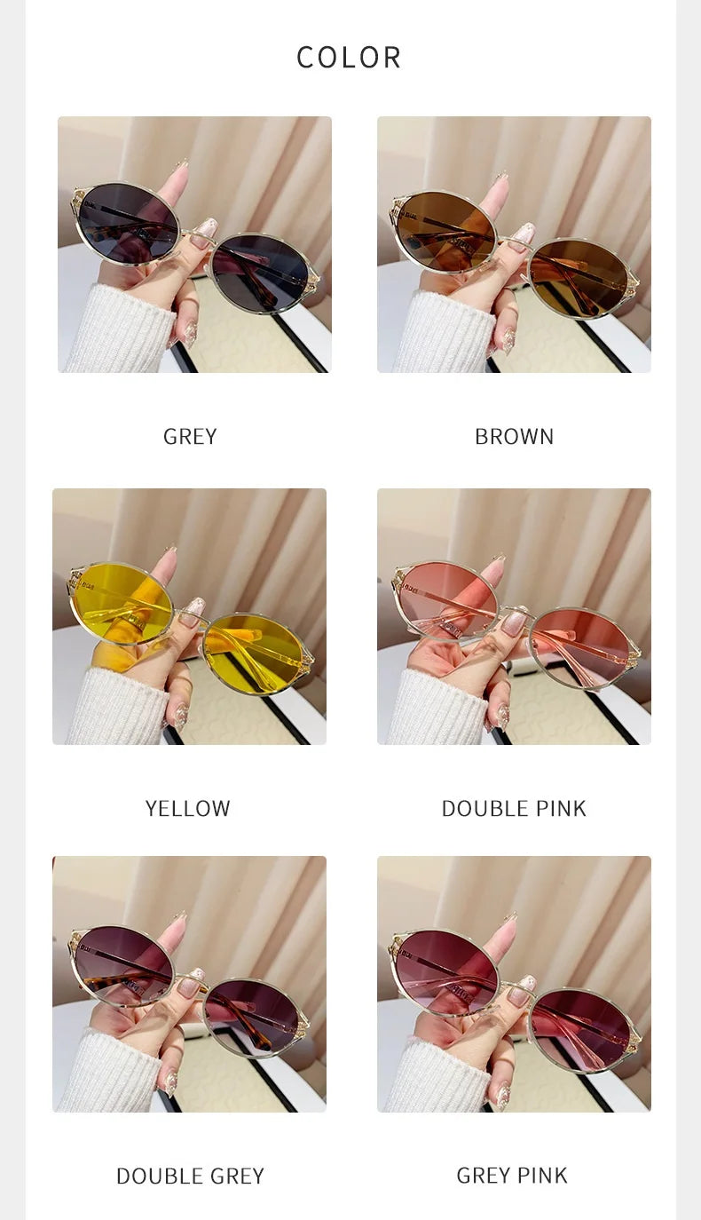 vintage small oval alloy sunglasses women new fashion brand elegant sexy sun glasses ladies trendy driving gradient shades uv400 🚚 Livraison rapide en 8 à 12 jours ouvrés depuis la France FelizShop