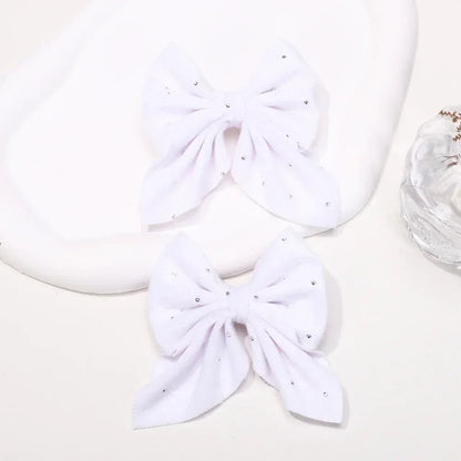 Barrettes Nœud Rouge Velours pour Fille – Lot de 2 Accessoires Cheveux à Pois Étoilés FelizShop