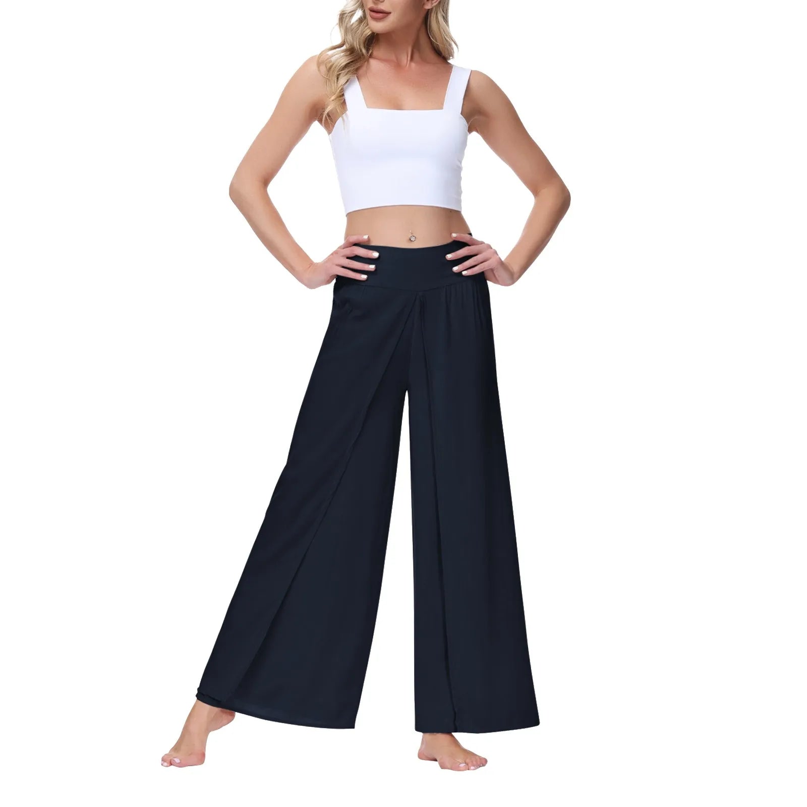 Pantalon Palazzo Femme Taille Haute – Plissé & Évasé | Style Plage
Tailles : S à XL
Matière : tissu léger, fluide et élastique
Coupe : taille haute, jambes larges évasées avec fentes latérales
Style : pantalon amp FelizShop