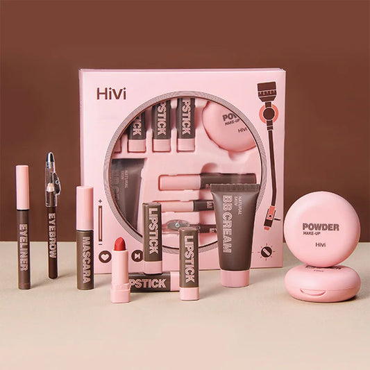 Coffret Maquillage HiVi Édition Limitée – Cadeau de Saint-Valentin pour Femme | Rouge à Lèvres, Poudre, Fixateur & Plus🚚 Livraison rapide FelizShop