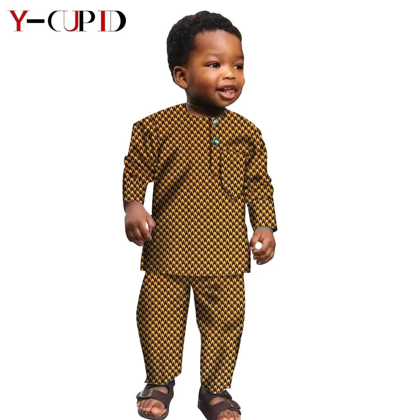 Ensemble Africain Garçon 2 Pièces – Chemise & Pantalon FelizShop