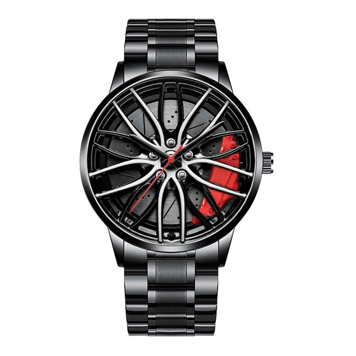 Montre Homme Sport Luxe – Quartz Acier Inoxydable Design Jante de Voiture FelizShop