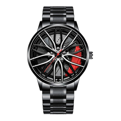 Montre Homme Sport Luxe – Quartz Acier Inoxydable Design Jante de Voiture FelizShop