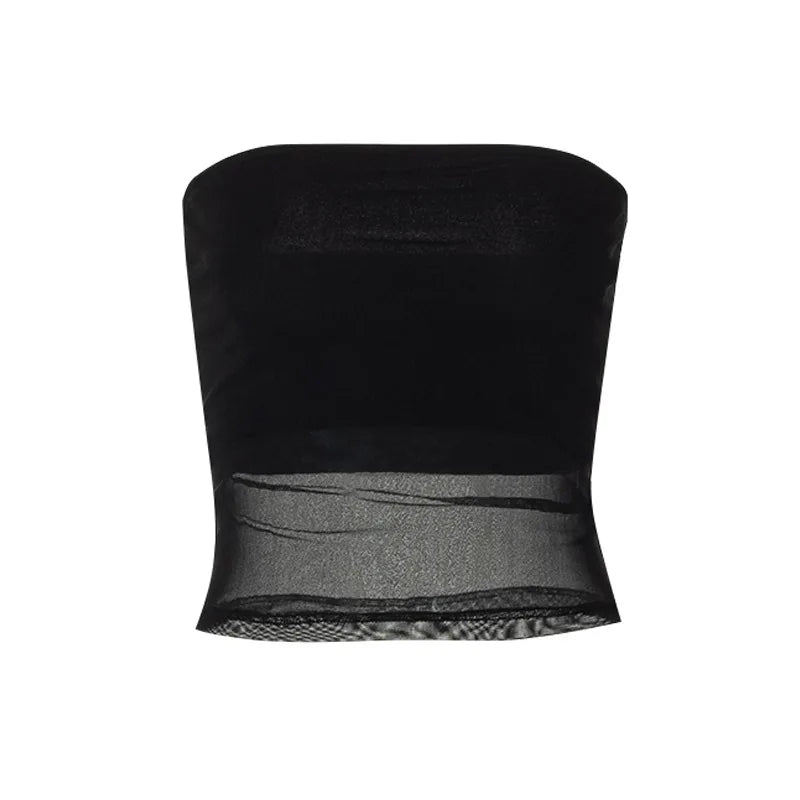 Crop Top Corset Mesh Noir Femme – Patchwork & Tube Top Sexy
Tailles : S à L
Matière : mesh léger, patchwork de tissus
Style : bustier tube, sans manches, épaules dénudées, coupe slim
Saison : été, streetwear
🚚 Li FelizShop
