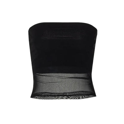 Crop Top Corset Mesh Noir Femme – Patchwork & Tube Top Sexy
Tailles : S à L
Matière : mesh léger, patchwork de tissus
Style : bustier tube, sans manches, épaules dénudées, coupe slim
Saison : été, streetwear
🚚 Li FelizShop
