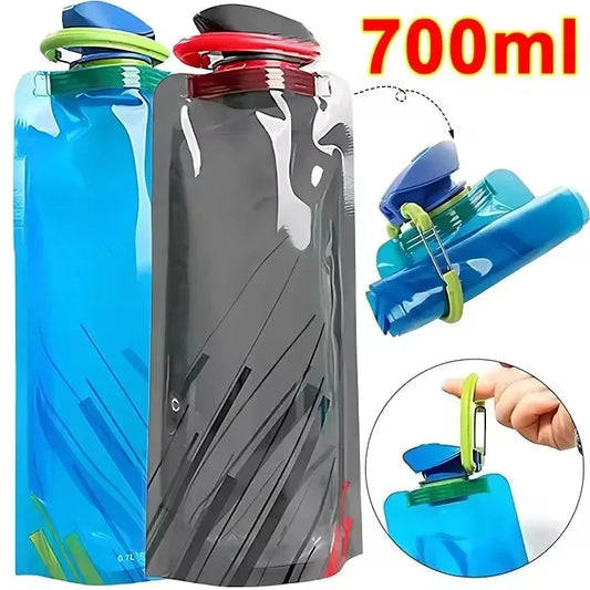 Gourde souple pliable portable 700 ml — Sac d’eau réutilisable pour activités outdoor — Avec mousqueton 🚚 Livraison rapide en 8 à 12 jours ouvrés depuis la France FelizShop