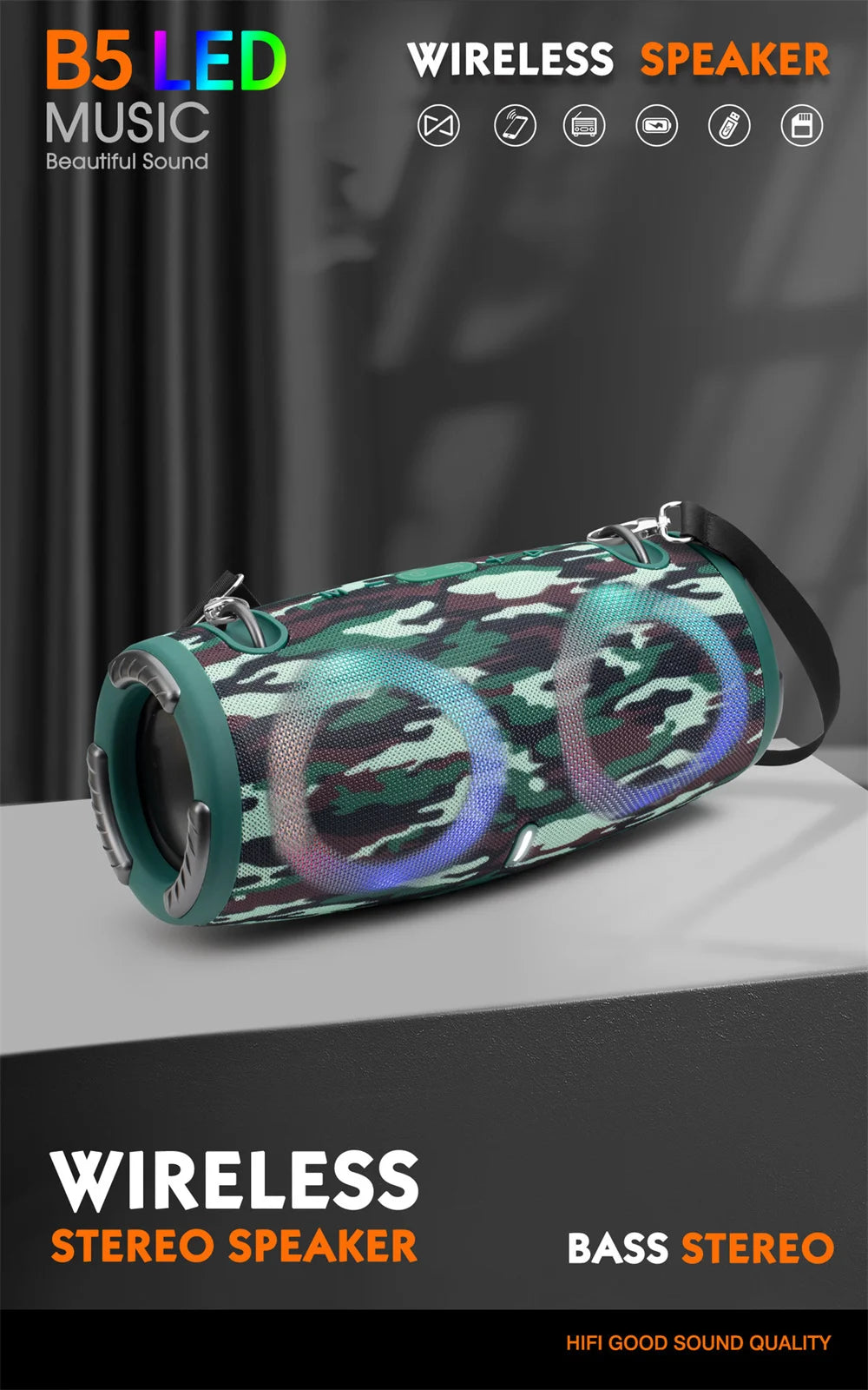 Enceinte Bluetooth Portable Étanche 100W – Son Puissant avec Lumières RGB Colorées, Subwoofer Sans Fil, Stéréo 360° Surround, TWS & Radio FM  🚚 Livraison rapide en 8 à 12 jours ouvrés depuis la France ou nos entr FelizShop
