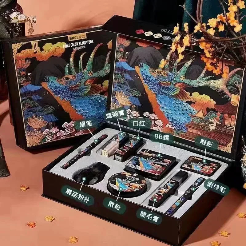 Coffret Maquillage Noël – Set Cadeau Beauté Complet | BB Cream, Rouge à Lèvres, Fards, Eyeliner, Crayon Sourcils🚚 Livraison rapide FelizShop