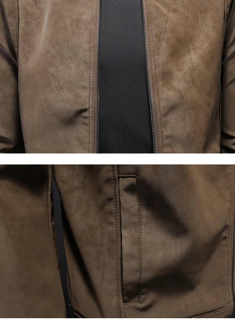 2025 new high-quality slim men's leather jacket,🚚Livraison rapide gratuite et sécurisée FelizShop