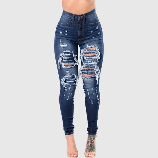 Jean Femme  – Taille Haute  Déchiré Skinny FelizShop