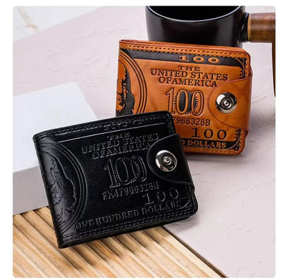 Portefeuille Homme Motif 100$ – Cuir PU | Grande Capacité & Porte-Photos🚚 Livraison rapide en 8 à 12 jours ouvrés depuis la France FelizShop