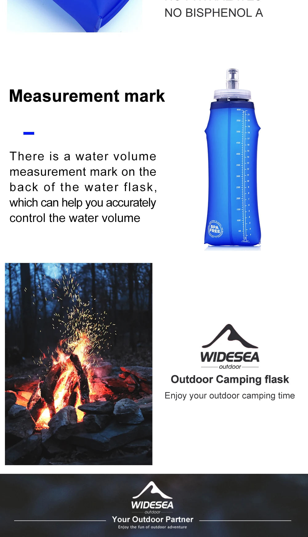 Widesea Gourde souple de camping 600 ml — Bouteille pliable pour sport et randonnée — Hydratation portable sans BPA, idéale pour vélo, course et taille
🚚 Livraison rapide en 8 à 12 jours ouvrés depuis la France FelizShop