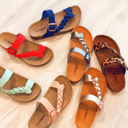 Sandales Femme Été 2022 – Claquettes Plates de Plage, Tongs Décontractées à Enfiler, Chaussures Légères pour l’Été🚚 Livraison rapide en 8 à 12 jours ouvrés depuis la France FelizShop