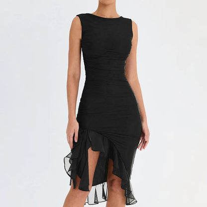 Robe Midi Femme Élégante – Volants & Fronces | Dos Nu & Sans Manches
Tailles : S à XL
Longueur : midi (environ 110 cm)
Matière : tissu fluide et léger, agréable pour l’été
Style : dos nu, sans manches, coupe irré FelizShop