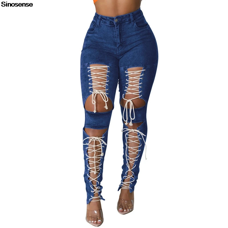 Women's Lace Up Skinny Jeans Stretch Distressed Destroyed Denim Pants Sexy Daily Date Street Going Out Night Club Party Jeans
🚚Livraison gratuite rapide et sécurisé FR FelizShop
