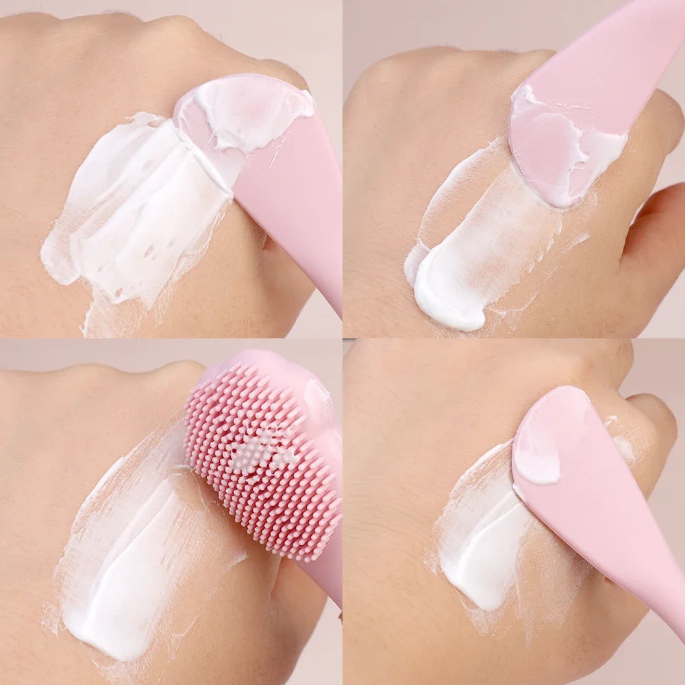 Soft Silicone Facial Cleansing Brush 2 in 1 Silicone Face Mask Brush & Face Scrubber For Exfoliating Massaging Remove Blackhead 🚚 Livraison rapide en 8 à 12 jours ouvrés depuis la France FelizShop