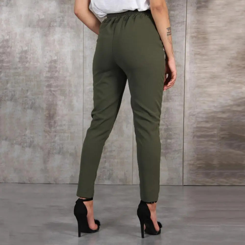 Pantalon femme 2024 – Pantalon slim décontracté en chiffon léger, taille haute, idéal pour le printemps, l’été et l’automne. Disponible en noir, kaki et vert.🚚Livraison gratuite rapide et sécurisé FR FelizShop