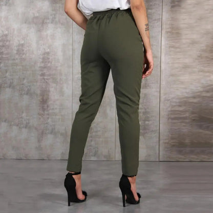 Pantalon femme 2024 – Pantalon slim décontracté en chiffon léger, taille haute, idéal pour le printemps, l’été et l’automne. Disponible en noir, kaki et vert.🚚Livraison gratuite rapide et sécurisé FR FelizShop