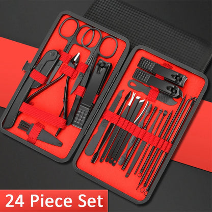 Set de manucure professionnel 7/10/12/18/20/24 pièces – Kit en acier inoxydable pour ongles des mains et des pieds – Avec étui en cuir portable 🚚 Livraison rapide en 8 à 12 jours ouvrés depuis la France FelizShop