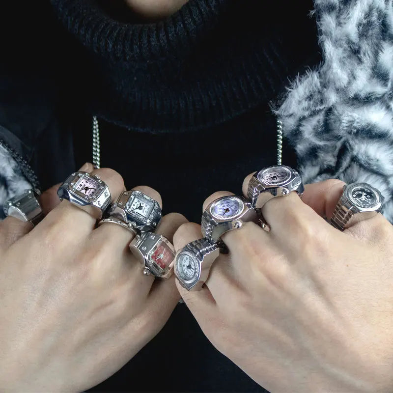 Bague Montre Rétro Punk – Anneau Quartz Vintage avec Chiffres Romains FelizShop