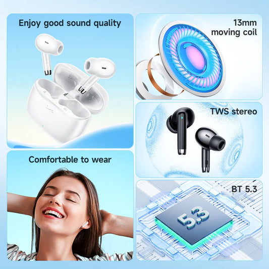EQ2 Écouteurs Sans Fil TWS – Bluetooth, Étanches & Contrôle Tactile | Micro HD & Appels Clairs🚚 Livraison rapide en 8 à 12 jours ouvrés depuis la France FelizShop
