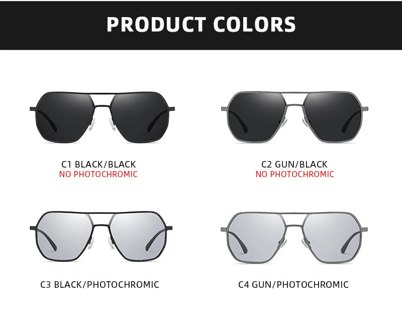 Lunettes de Soleil Photochromiques de Luxe – Polarisées & Anti-Éblouissement – Unisexe UV400🚚 Livraison rapide en 8 à 12 jours ouvrés depuis la France FelizShop